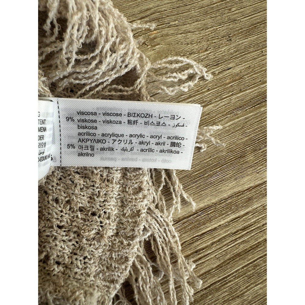 Zara Boho-Chic Textured Knit Vest with Fringes Size L - Picture 6 of 6